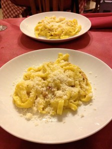Fettuccine alla carbonara fiori di zucce from Il Timoniere in Rome